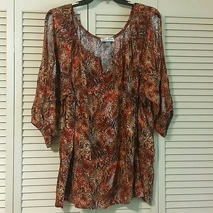 Dina Ariel printed cold shoulder top
